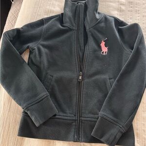 Ralph Lauren Black Sweatshirt with Pink Logo